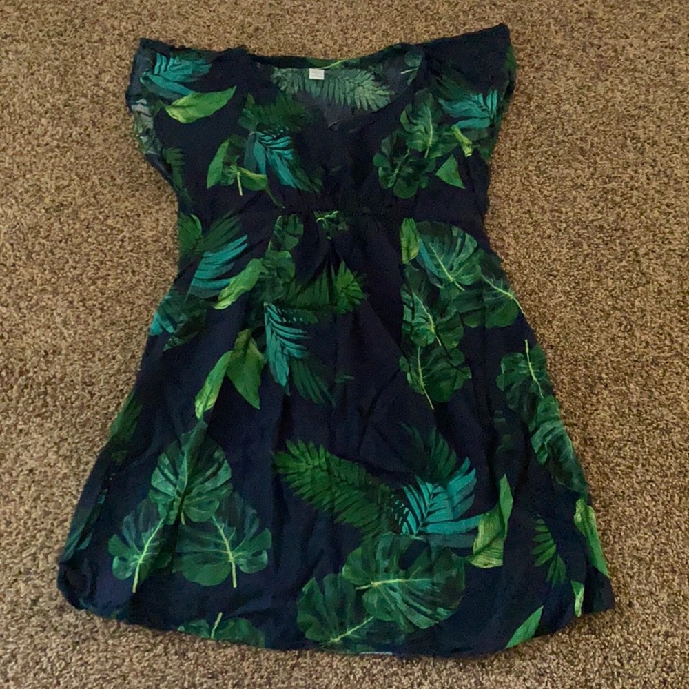 Maternity - Old Navy Blue Tropical Dress - Size XS